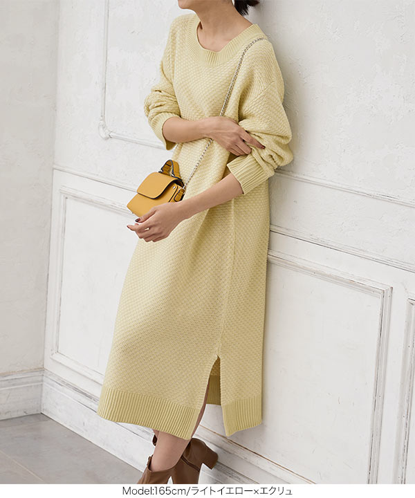 ジャガード編みゆったりニットワンピース [E2996] | SALE