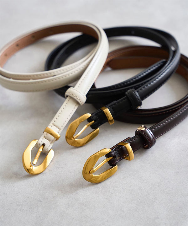 ゴールドバックル細ベルト [J1178] - レディースファッション通販 神戸