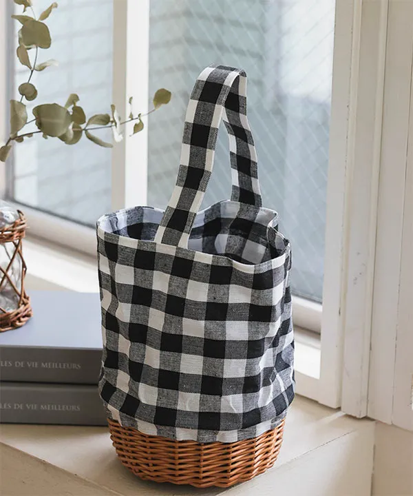ギンガムチェックワンショルカゴバッグ [B1621] - レディース