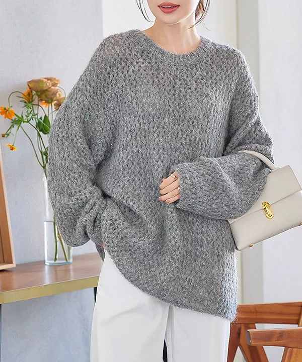 モヘアタッチローゲージニット [C6888] - レディースファッション通販