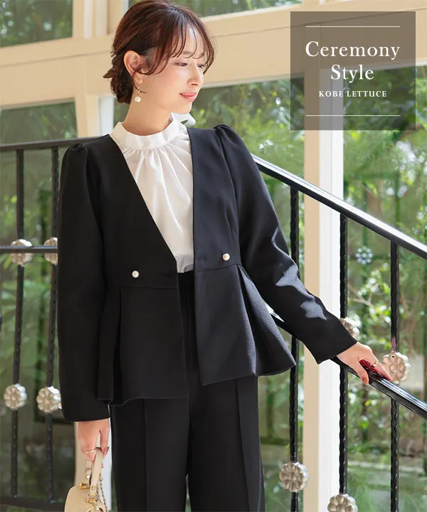 セレモニー ] [ Petitle / プチレ ] 3点セット ペプラムジャケット