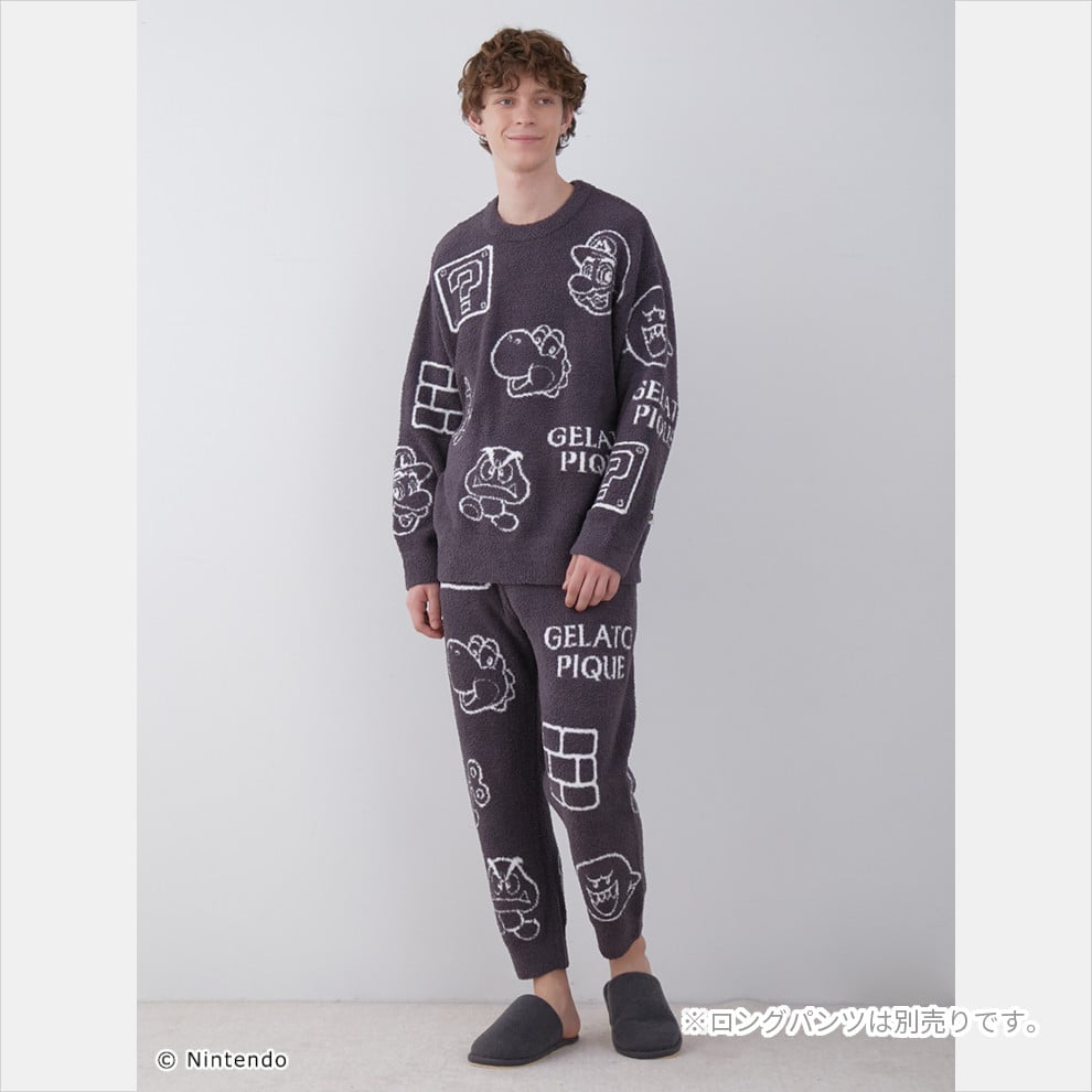 スーパーマリオ】【メンズ】ベビモコアソートジャガードプルオーバー