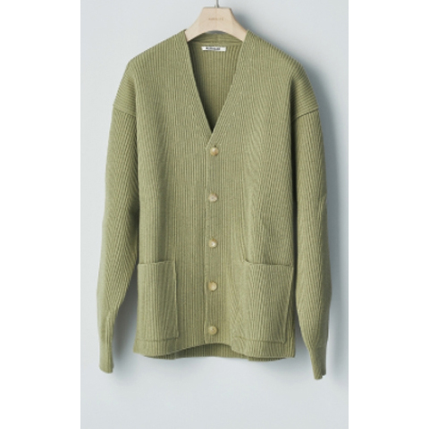 AURALEE / オーラリー | SUPER FINE WOOL RIB KNIT BIG CARDIGAN