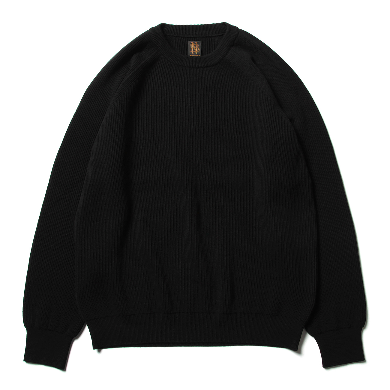 BATONER / バトナー | HARD TWIST WOOL CREW NECK (メンズ) - Black