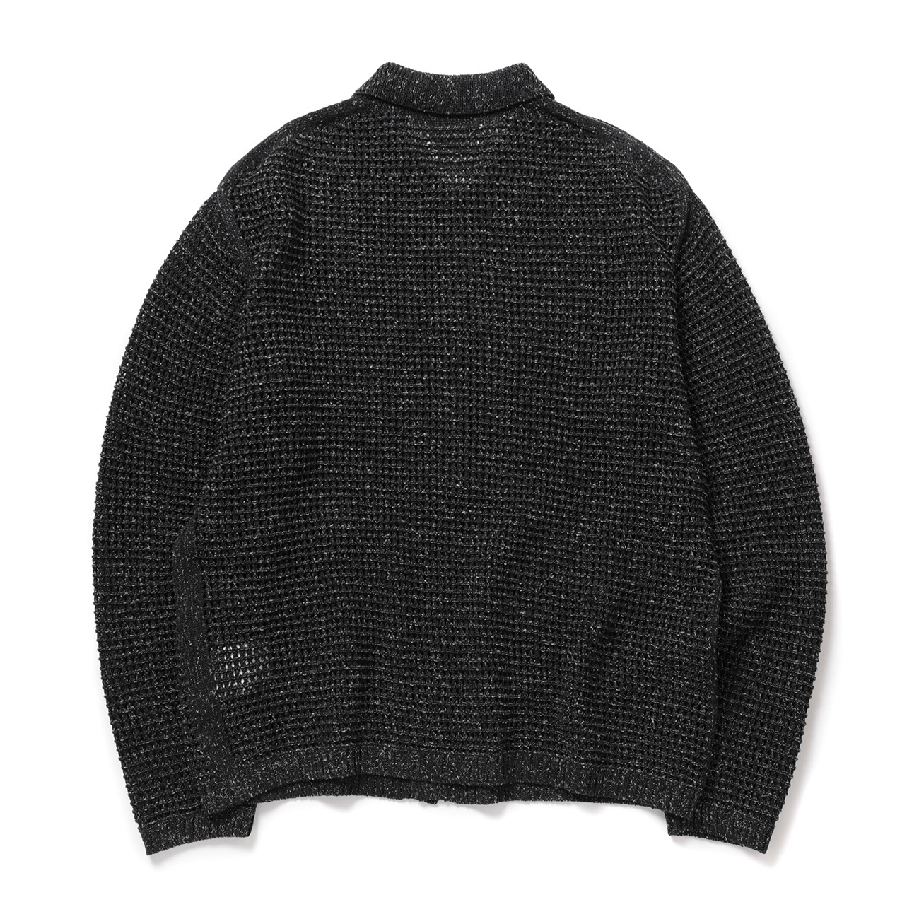 YOKE / ヨーク | MESH KNITTED SHIRT CARDIGAN - Black | 通販 - 正規