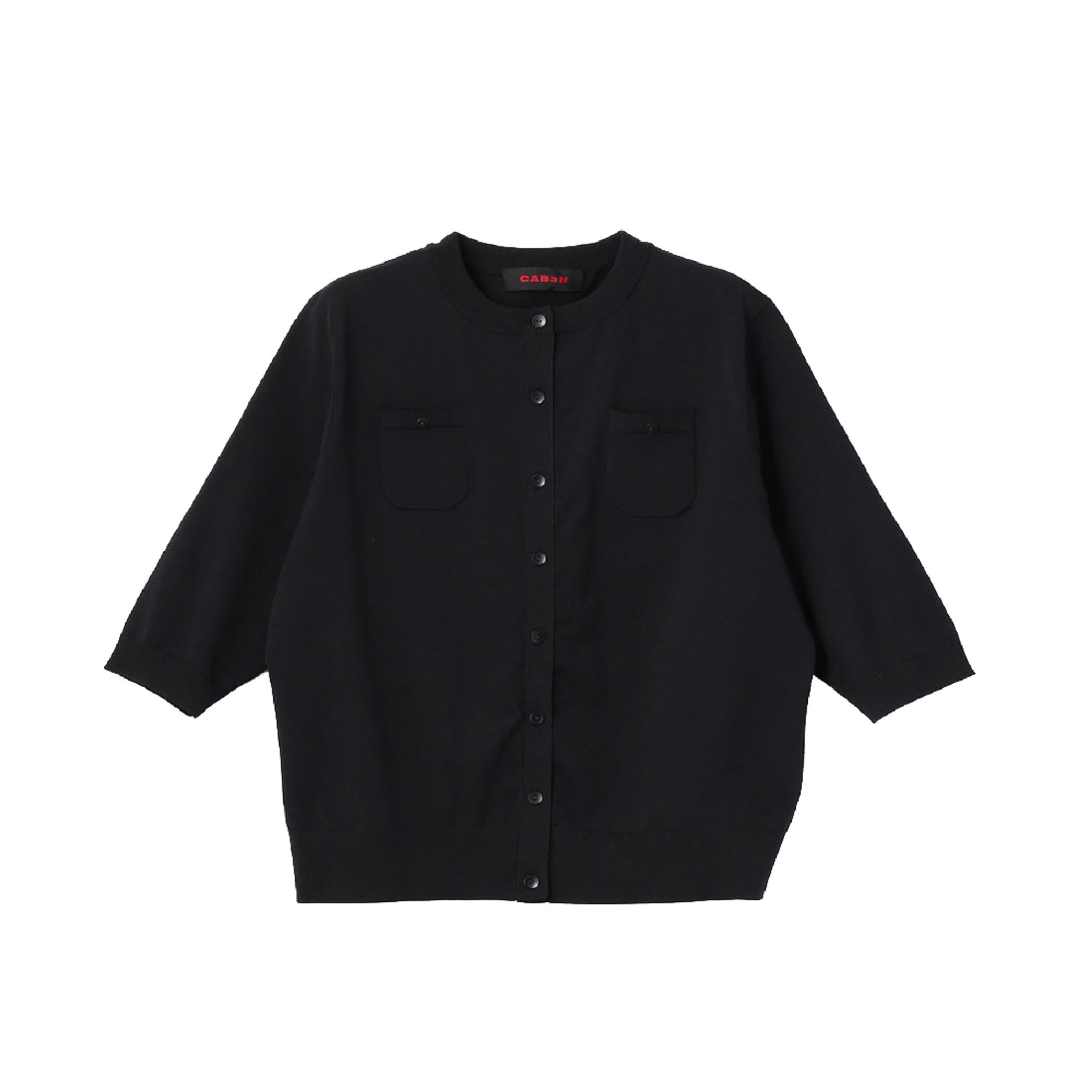 ファインポリエステル ハーフスリーブポケットカーディガン