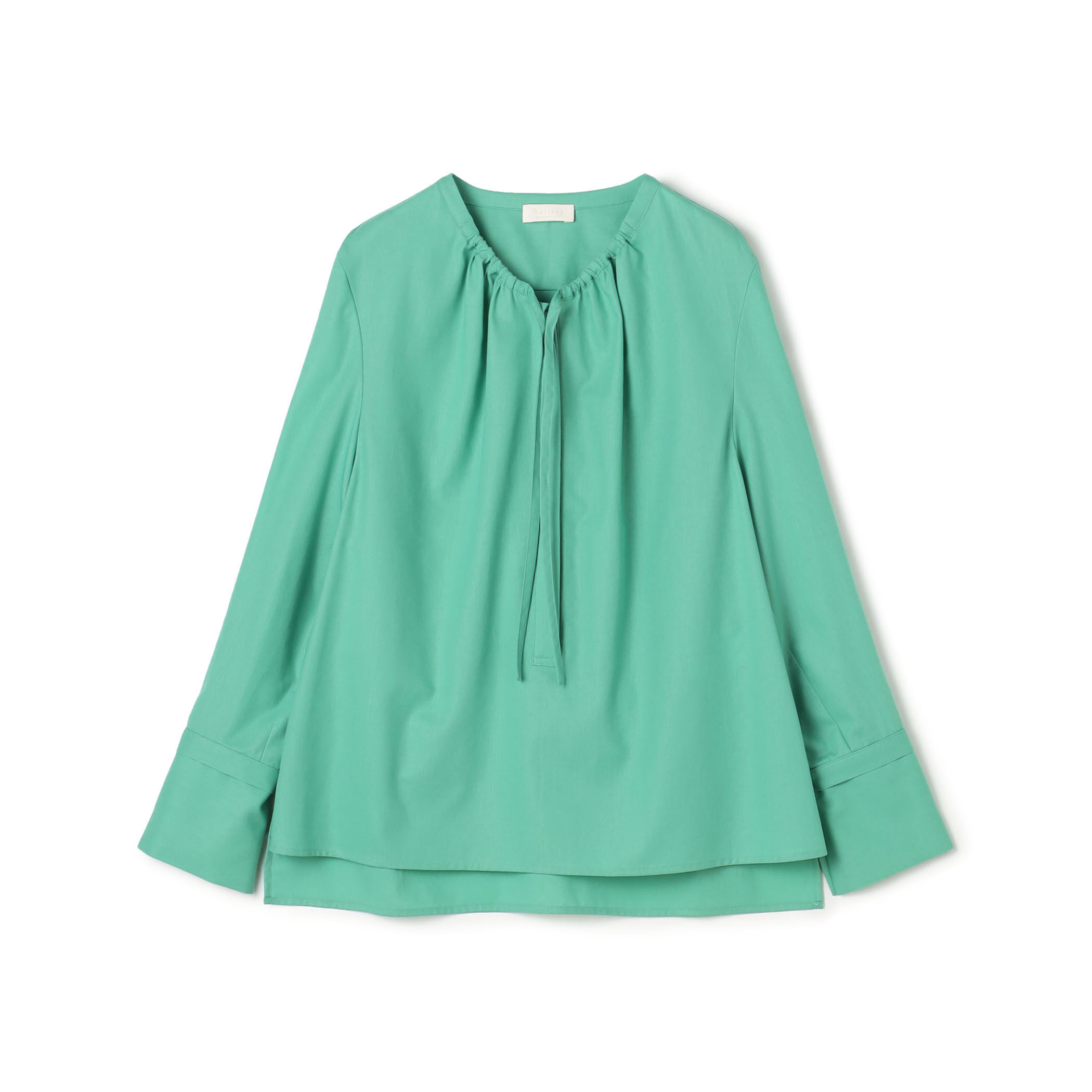 クリスタルコットン ギャザーVネックブラウス｜トゥモローランド 公式通販