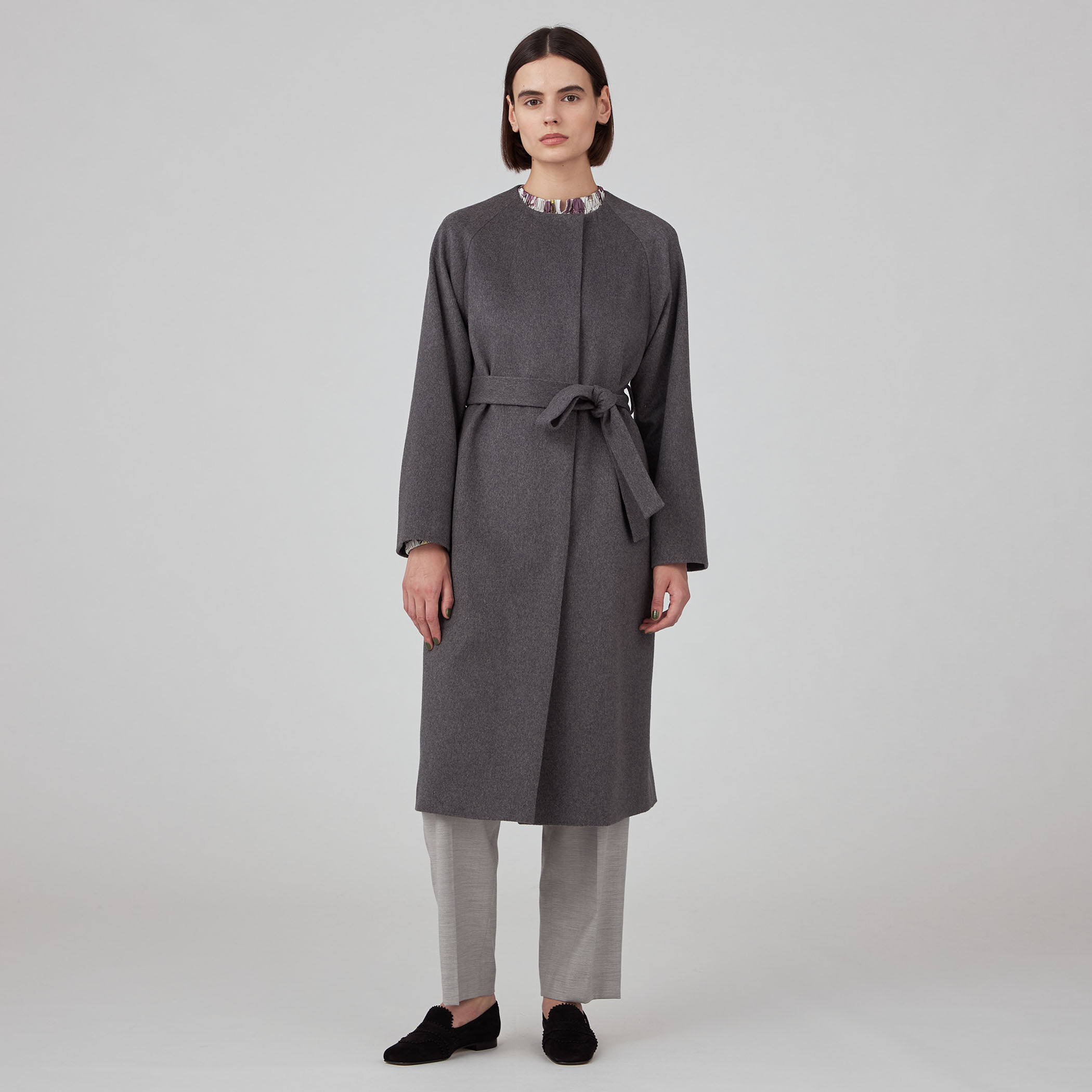 ピュアカシミヤ ノーカラーコート｜トゥモローランド 公式通販