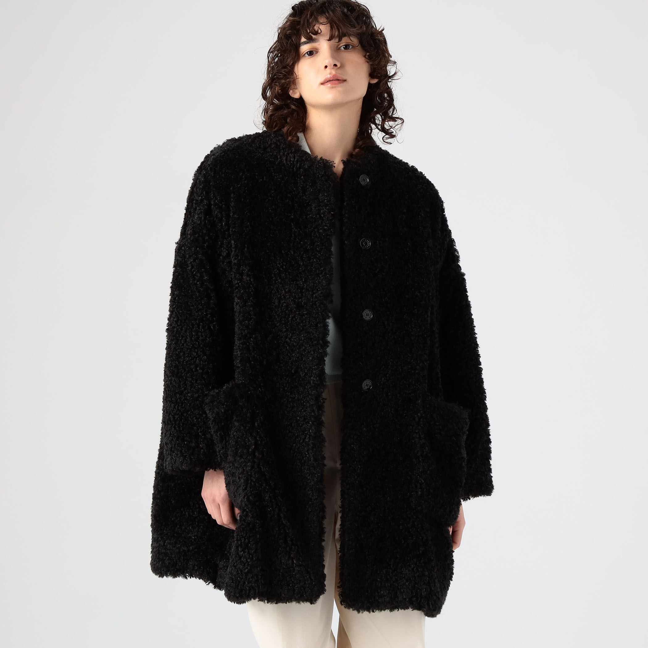 □MACKINTOSH NEW HUMBIE ノーカラーエコファーコート