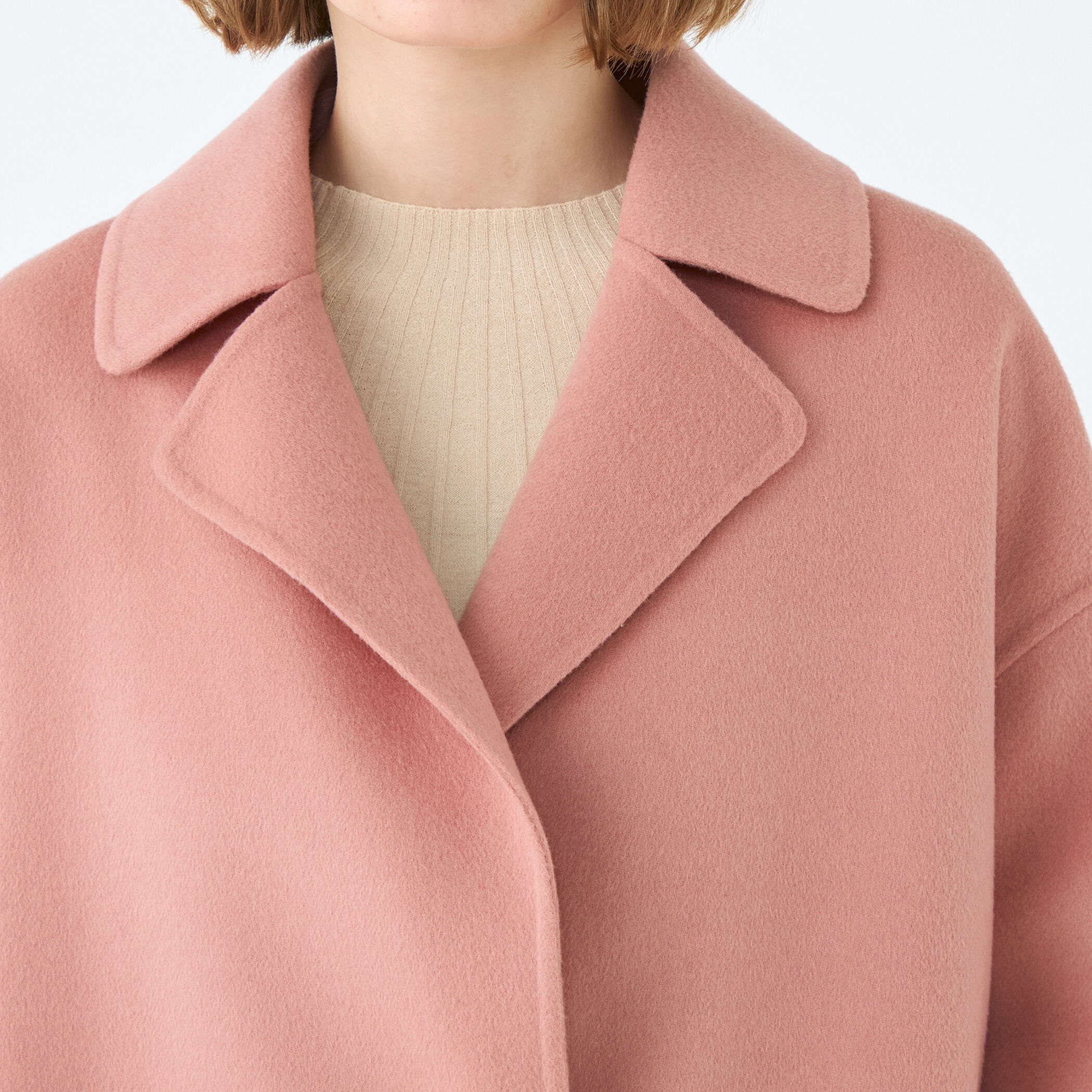 プレミアムウールリバー オープンカラーショートコート