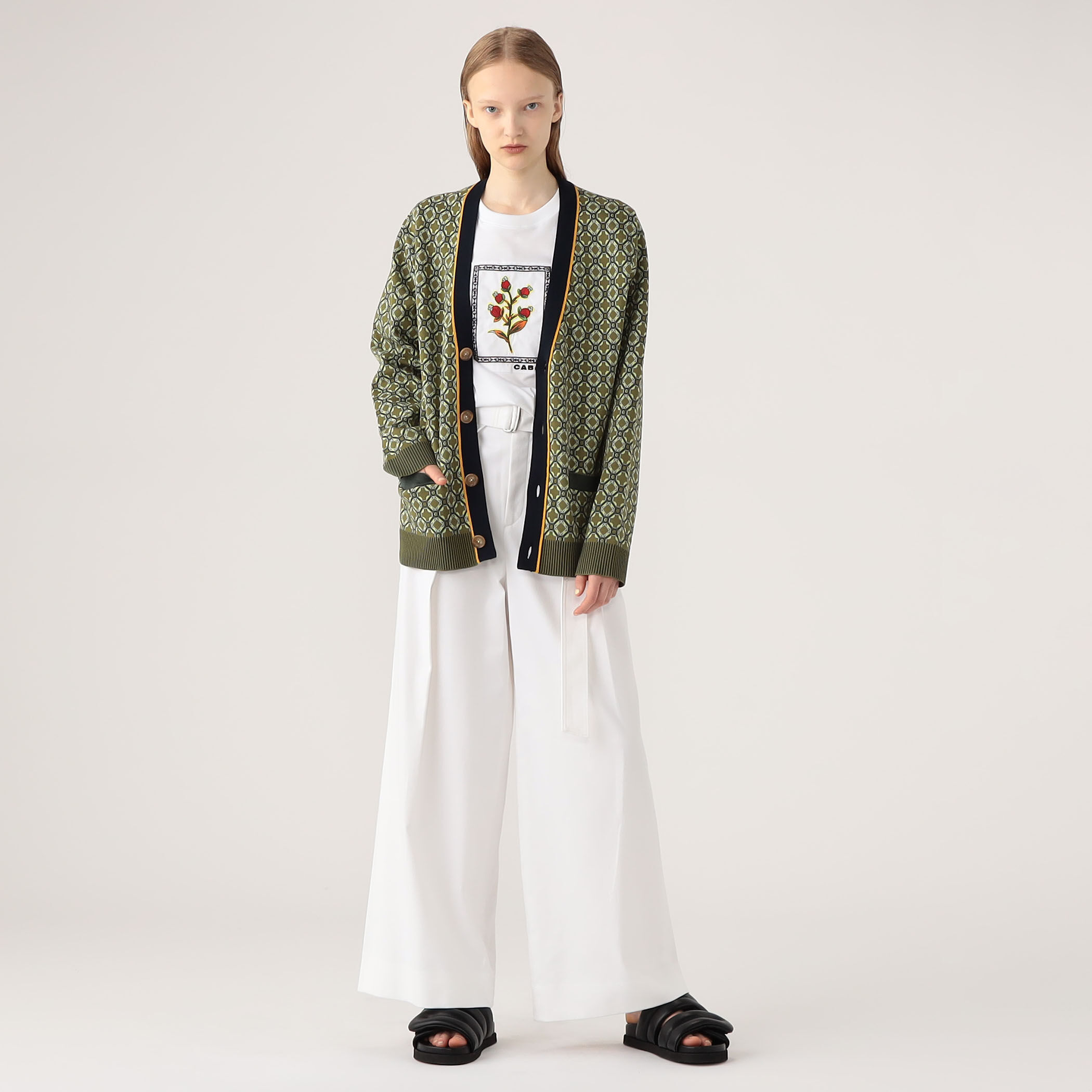 CABaN クロスタイルジャカード Vネックカーディガン｜トゥモローランド