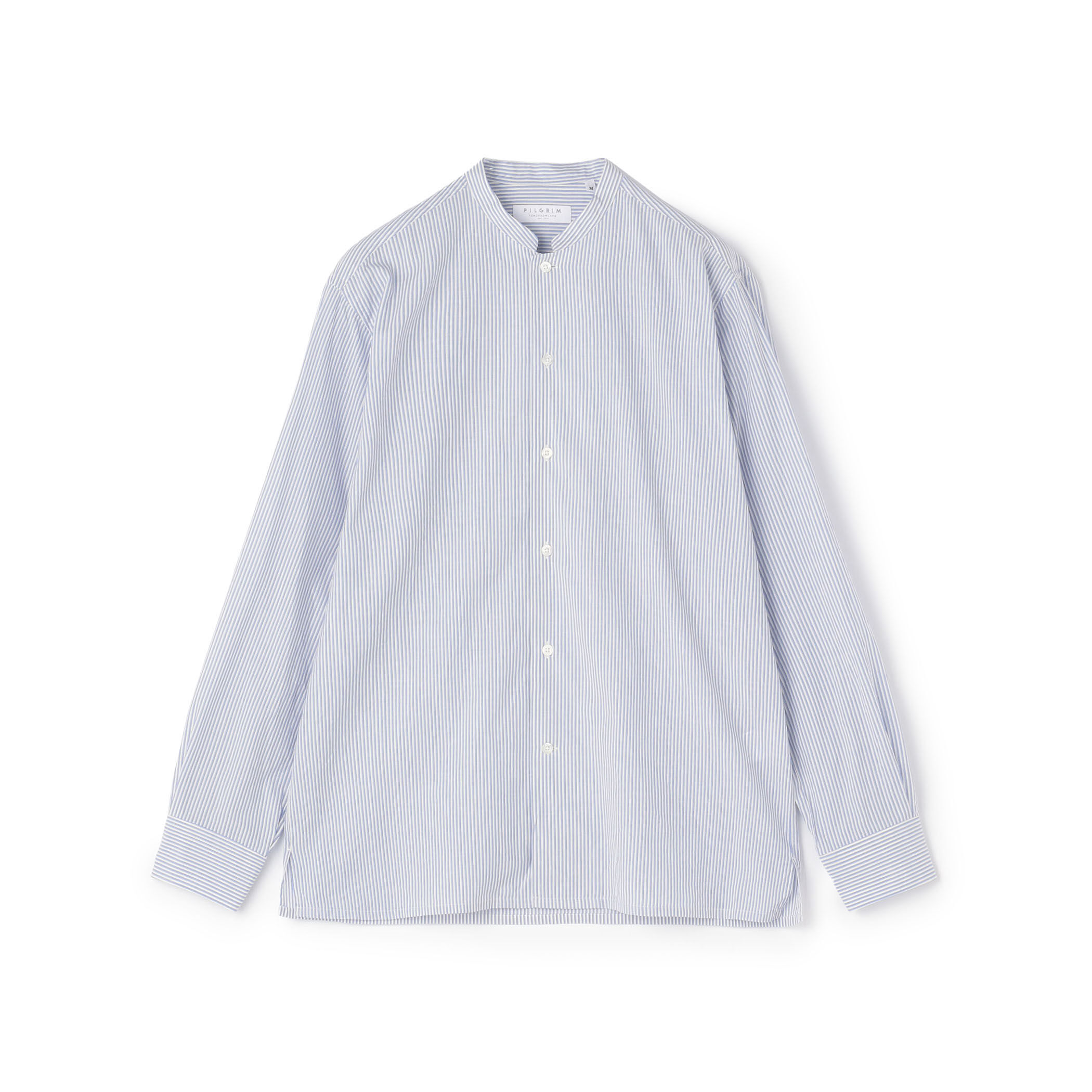 コットンシルク バンドカラー ロングスリーブシャツ｜トゥモローランド