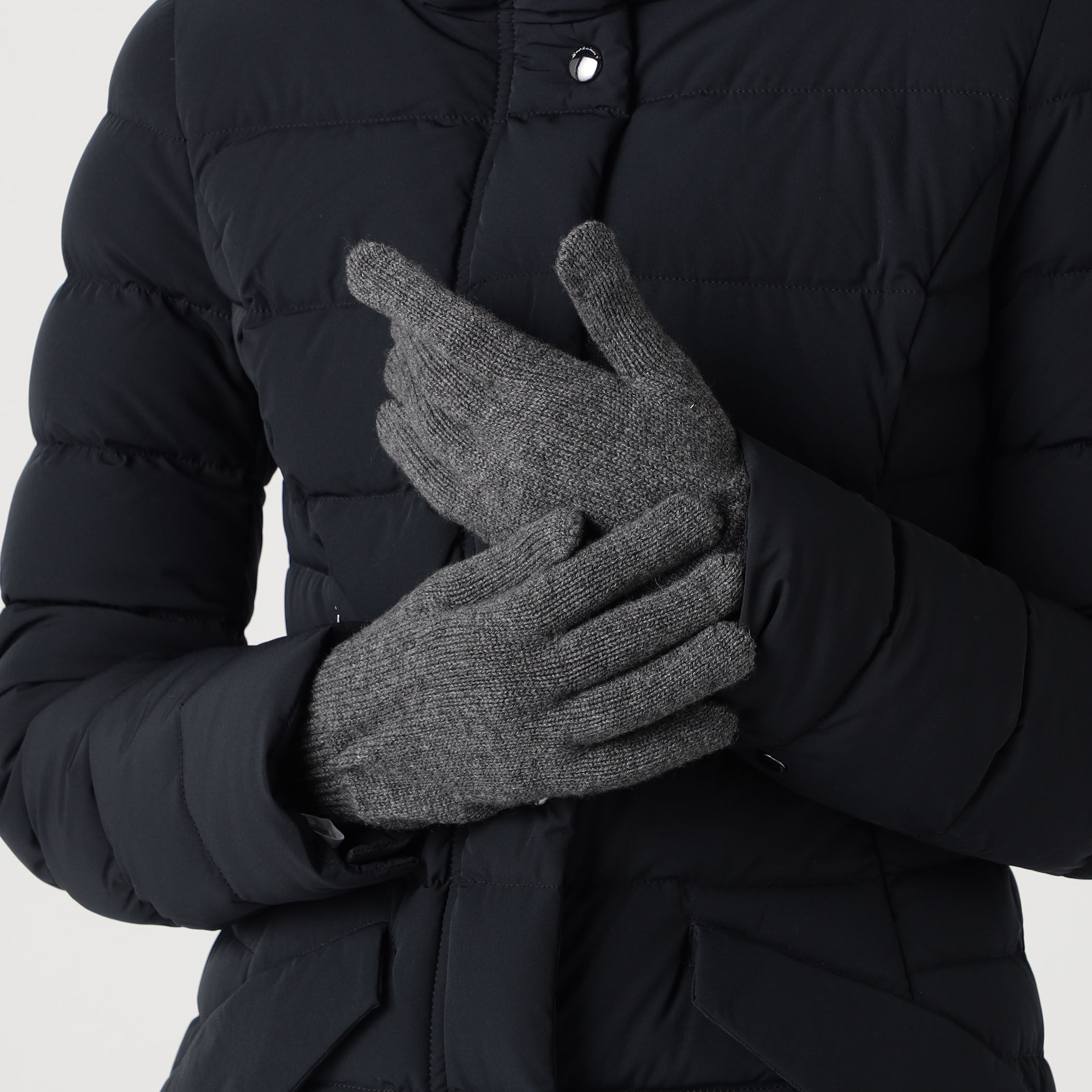 Johnstons of Elgin カシミヤ リブニット グローブ｜トゥモローランド