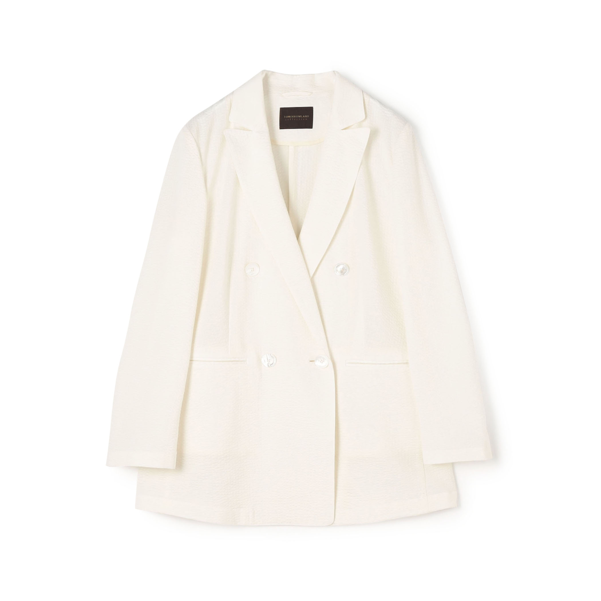 シルキーサッカー ダブルブレストライトジャケット｜トゥモローランド