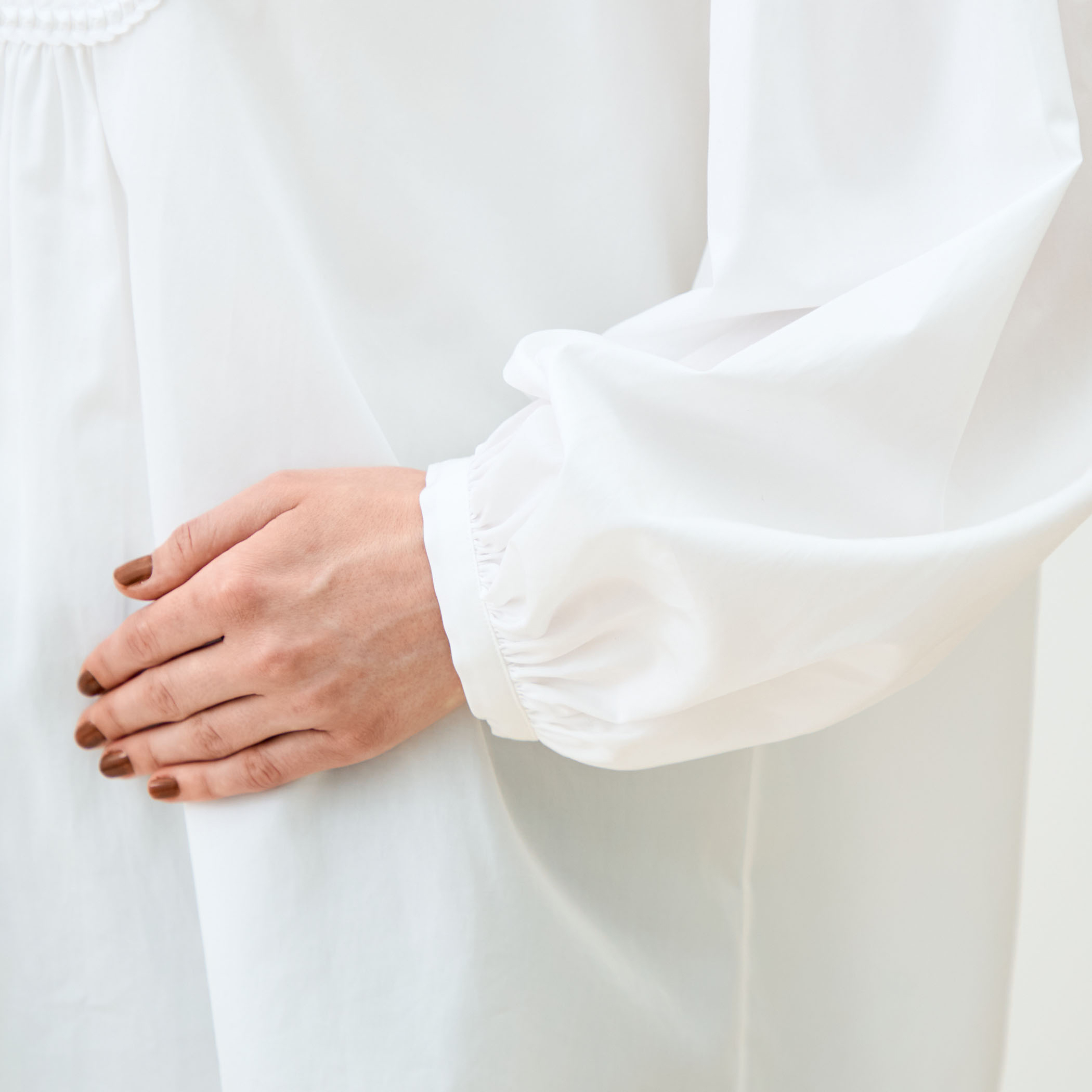 ホワイトコンビネーション ボザムチュニックブラウス