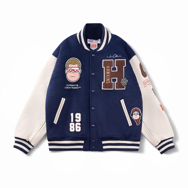 ホーキンススタジャン ダークブルー Stranger Things（ストレンジャー