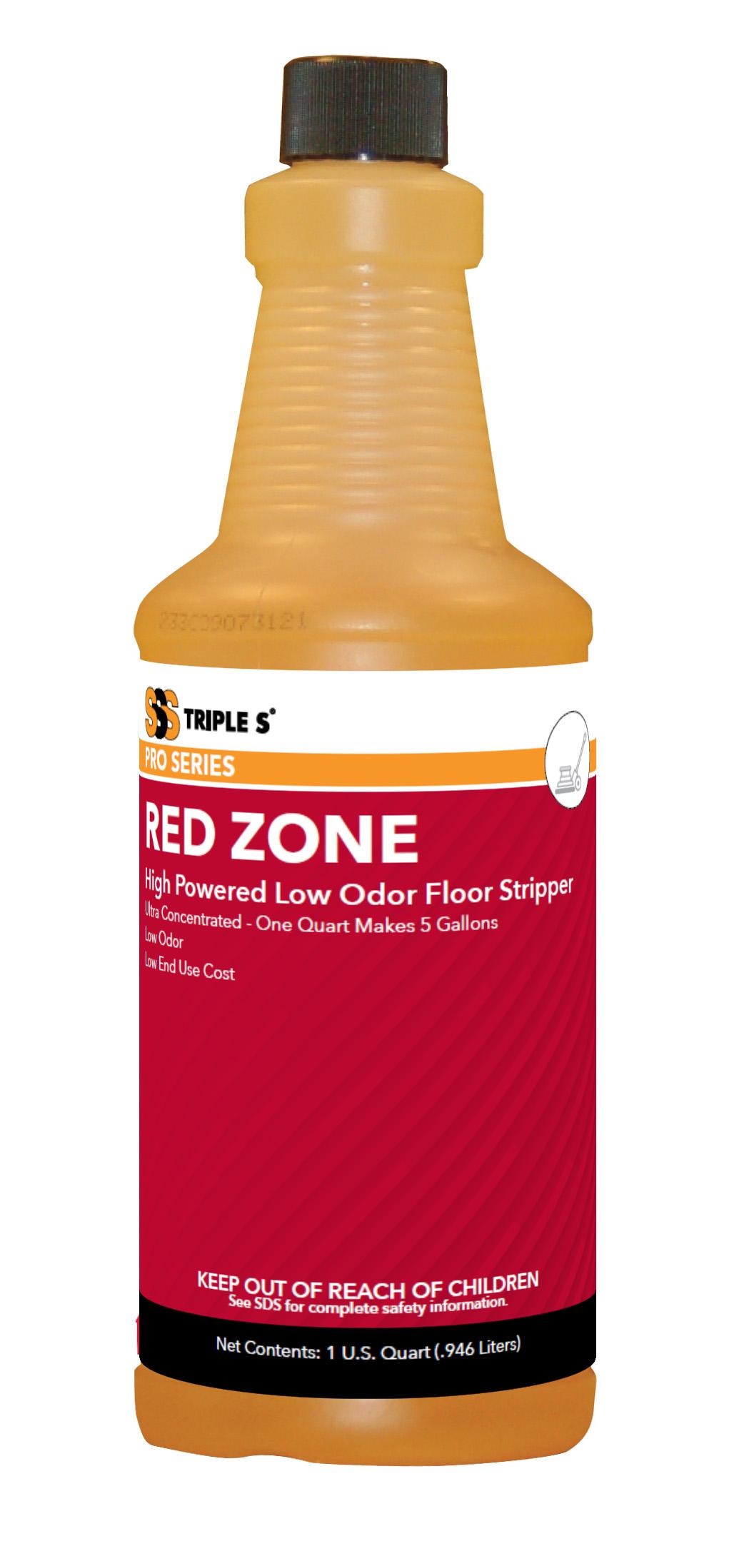 SSS Red Zone High Powered Low Odor Floor Stripper, 12/1 Qt. | Triple S