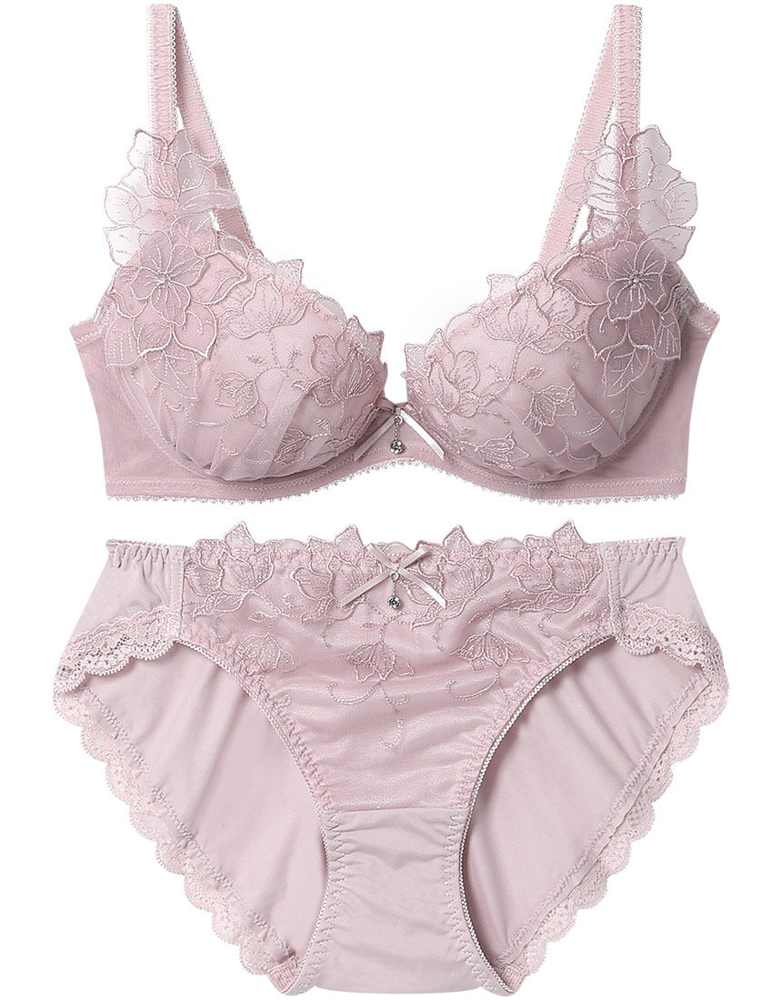 Lingè Noël ランジェノエル フラワーアップリケ ブラ＆ショーツセット