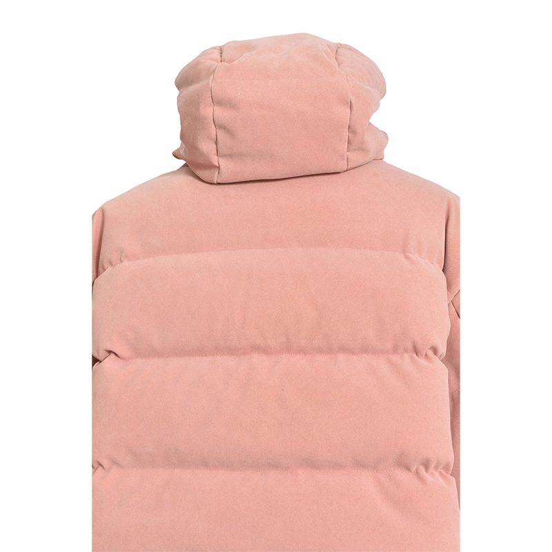 FAUX SUEDE SHORT HOODIE DOWN -PINK- | WALKIN STORE WEB SHOP