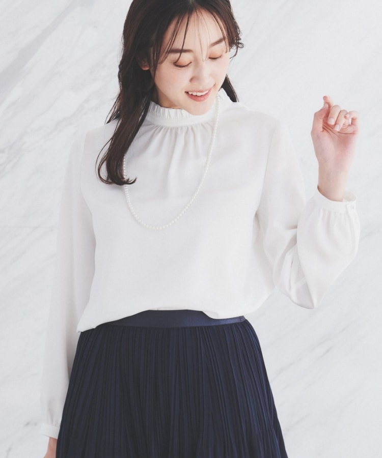 通勤】スタンドネック フリルブラウス（シャツ・ブラウス） | UNTITLED