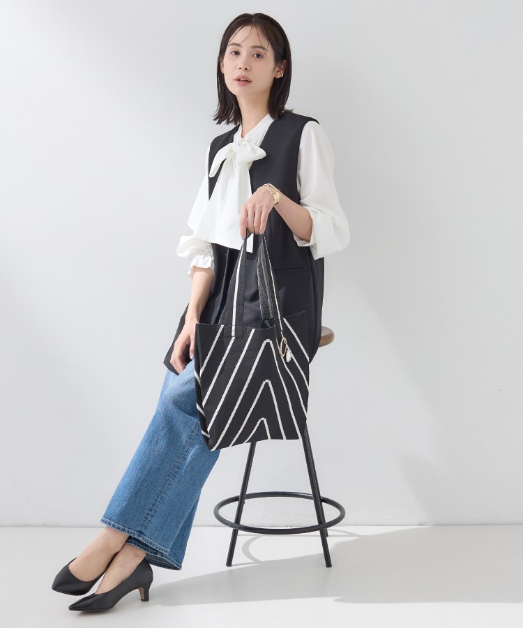 WEB限定カラー／A4収納】柄ニットバッグ（トートバッグ） | INDIVI