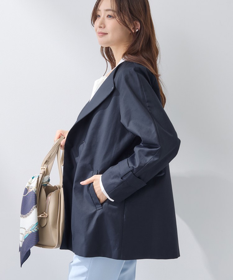 撥水/軽量】ミドル丈 ミニマルトレンチコート（トレンチコート