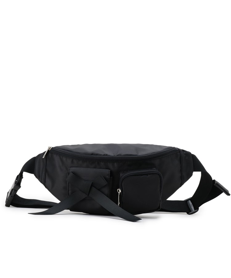 ダブルポケットリボン付きウエストバッグ（ボディバッグ・ウエスト