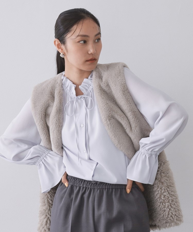 フリルカラーブラウス【洗濯機OK】（シャツ・ブラウス） | OPAQUE.CLIP