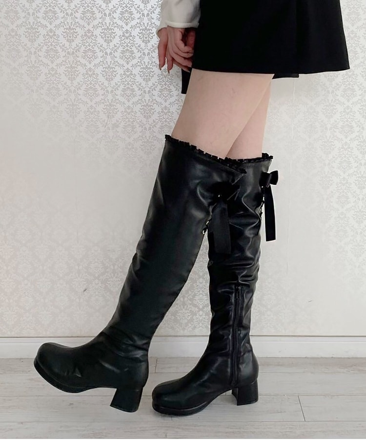 夢見るリボン付きロングブーツ厚底（ブーツ・ブーティ） | csT&P
