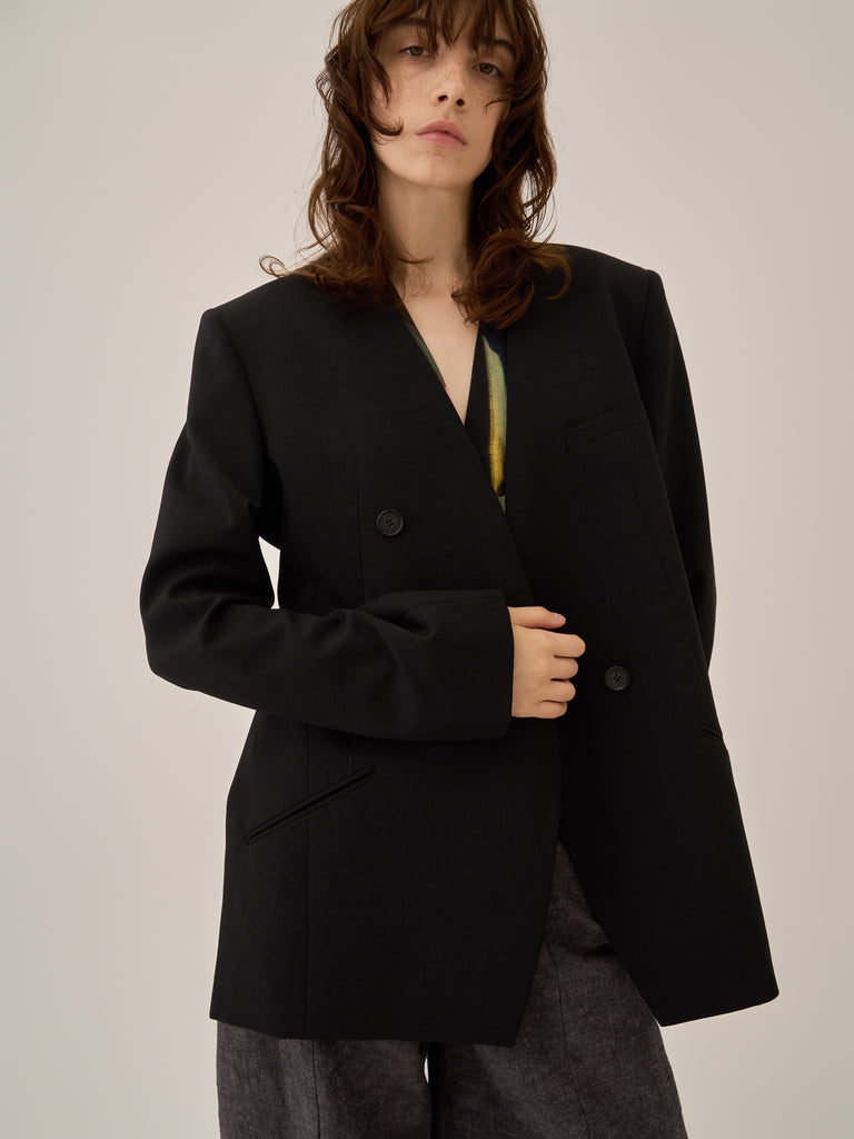 Helene cotton linen jacket BK | AKIRANAKA ONLINESTORE