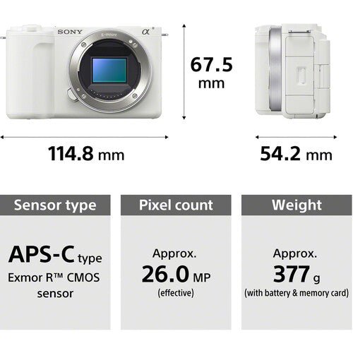 Sony ZV-E10 II Mirrorless Camera (White) by Sony at B&C Camera