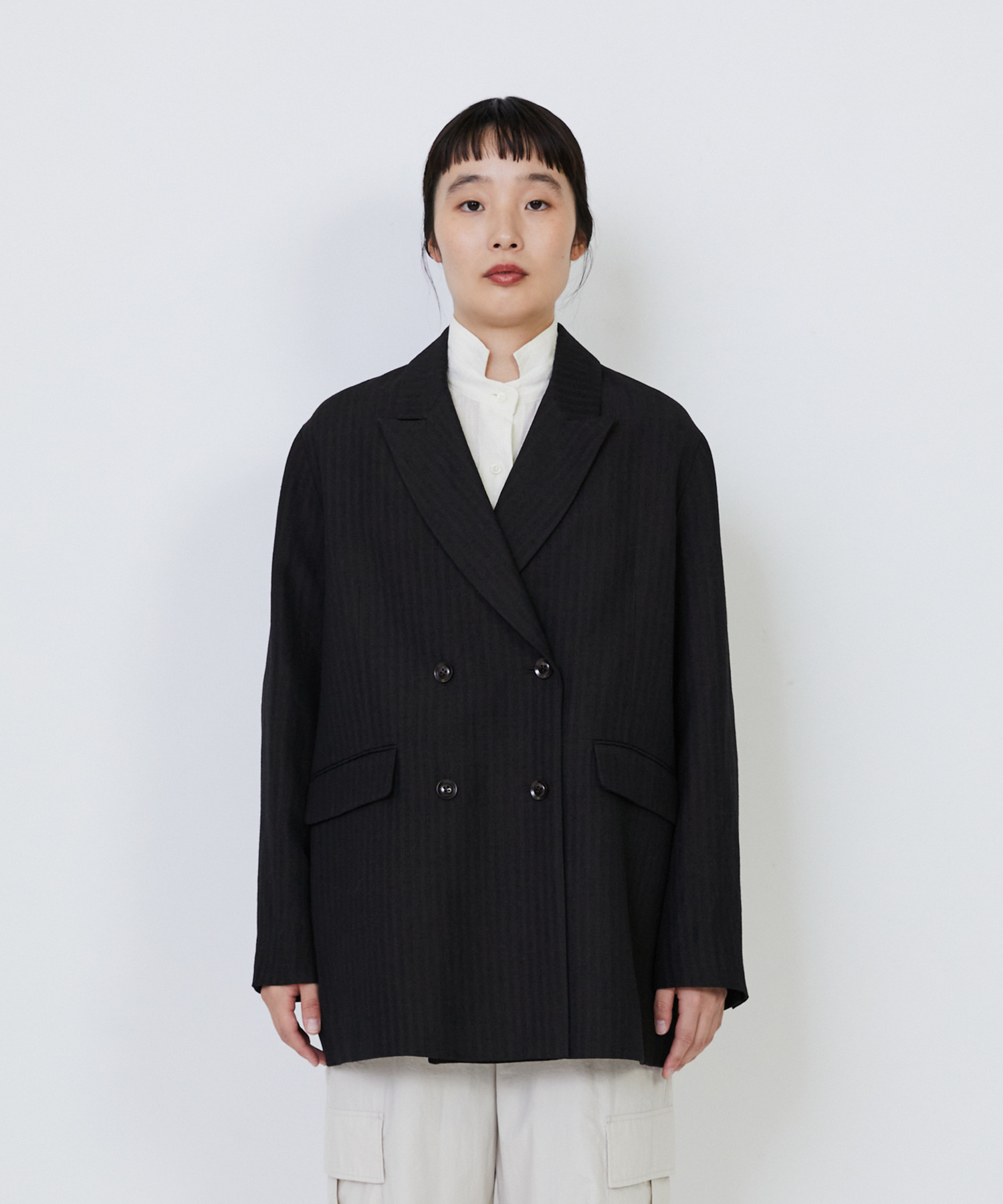 ウールリネンヘリンボーンダブルブレストジャケット｜BIGI online
