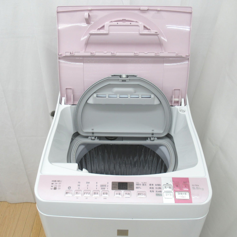 SHARP シャープ 全自動洗濯機 ES-T5E4 5.5kg 2016年製 ピンク 簡易乾燥