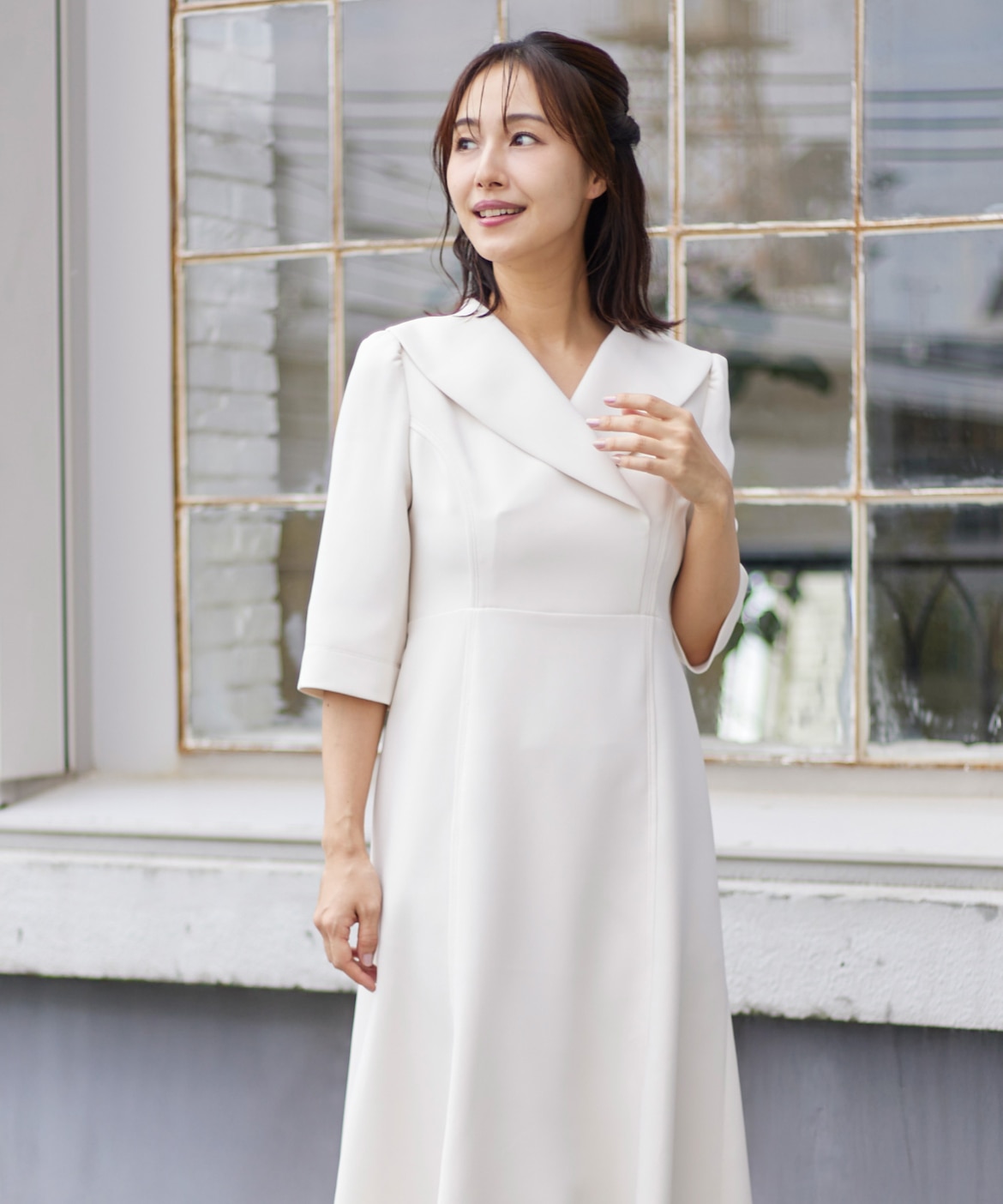 M Maglie le cassetto》ショールカラーワンピース｜M Maglie le