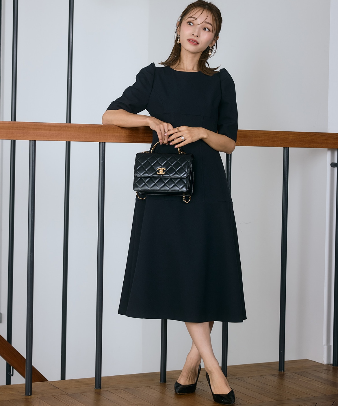 M Maglie le cassetto×吉田理紗》クチュールシルエットワンピース｜M