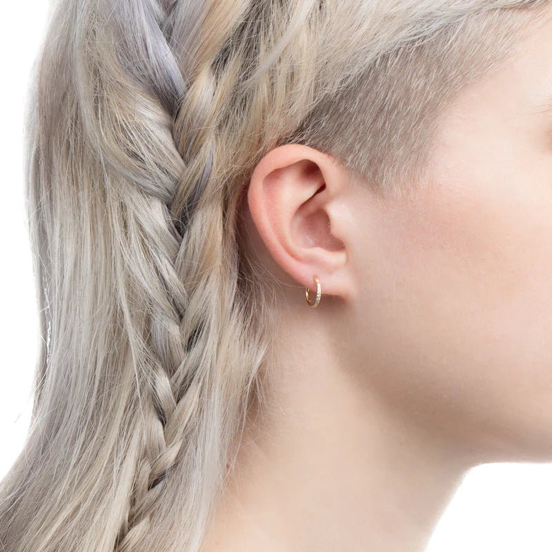 K18 MANHATTAN ダイヤモンド フープ ピアス M サイズ