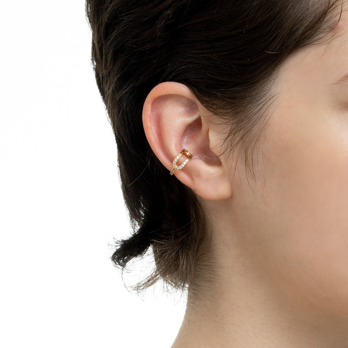 BELUGA オブロング ダイヤモンド イヤーカフ