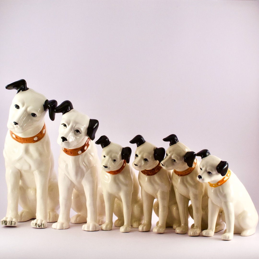 アンティーク ビクター犬（Victor） ニッパー君（Nipper） 陶器 置物 6