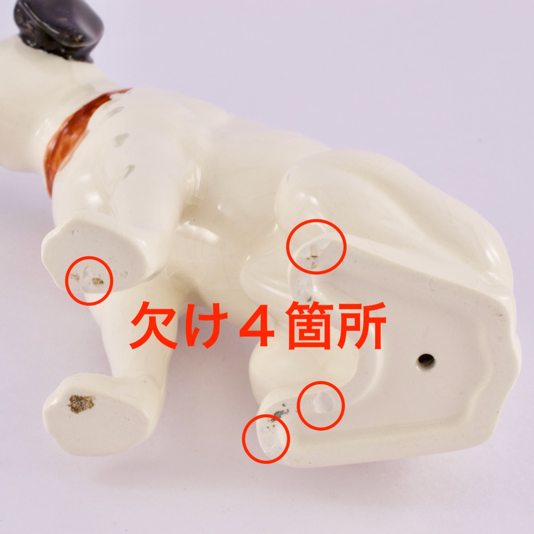 アンティーク ビクター犬（Victor） ニッパー君（Nipper） 陶器 置物 6