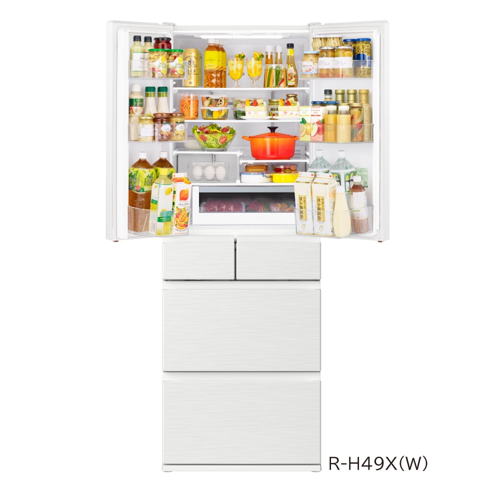 2W】冷蔵庫（485L）R-H49X W(ピュアホワイト): キッチン家電/日立の