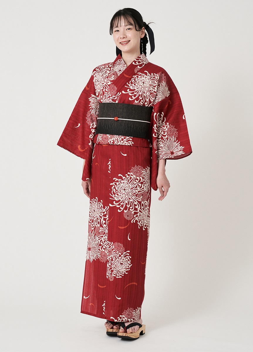 浴衣 風花 夏菊日和 茜色（ご予約受注品） | 浴衣 | やまとオンライン