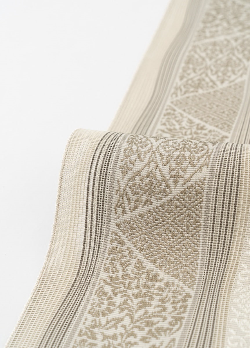 紗半幅帯 博多織 裂取り 白茶色（お取り寄せ品） | 帯 | やまと