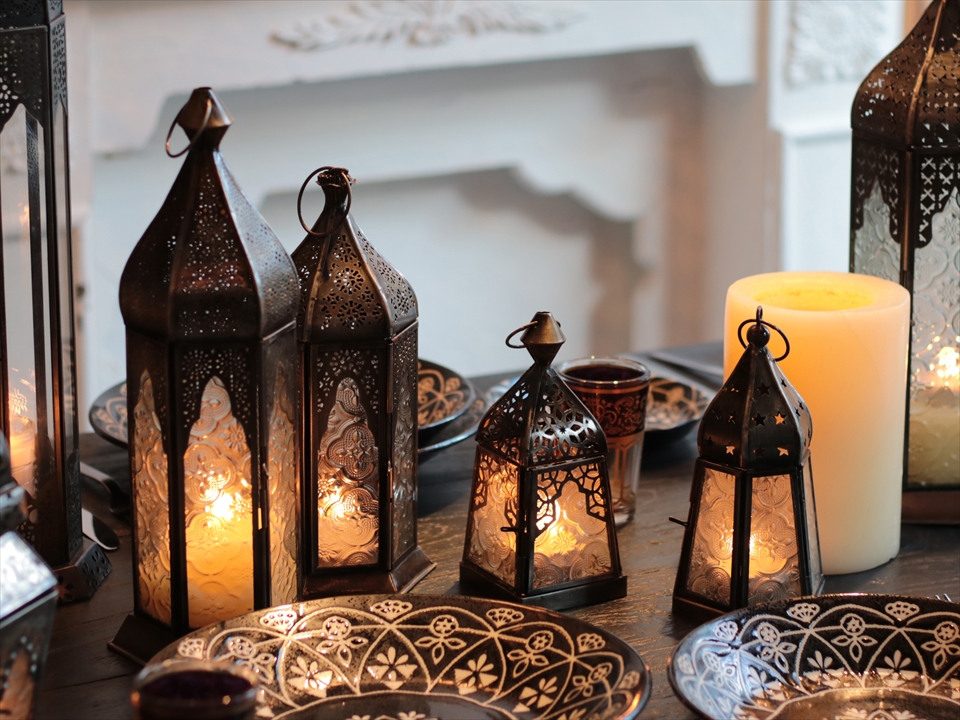 キリムスタイル / モロッコランタン・キャンドルホルダー 高さ17cm