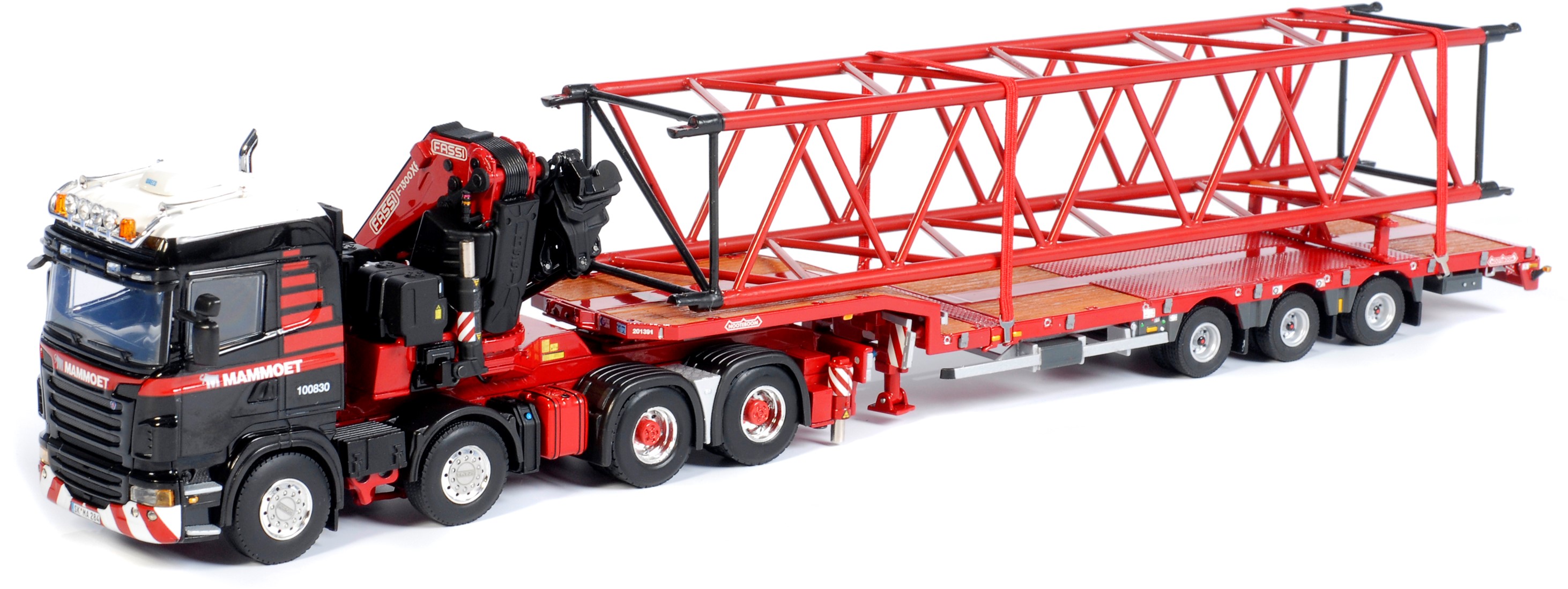 Scania 8x4 + 3 Axle Lowloader + Boom PTC Mammoet Global Support