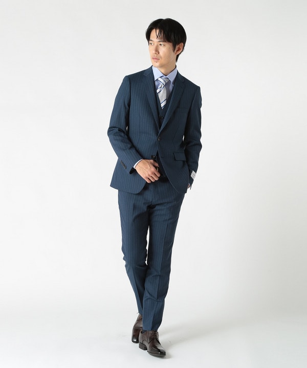 トロピカルストライプスーツベスト（同素材セットアップあり）｜メンズ