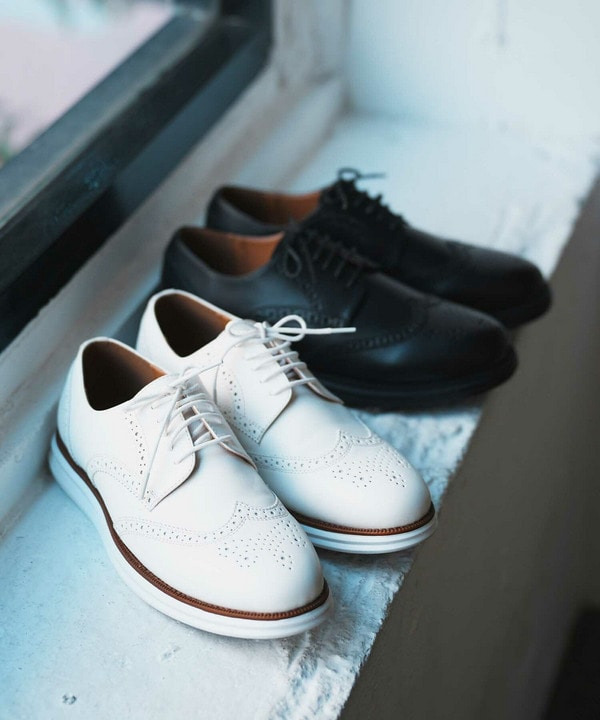 フェイクレザーウイングチップスニーカー｜メンズファッション通販