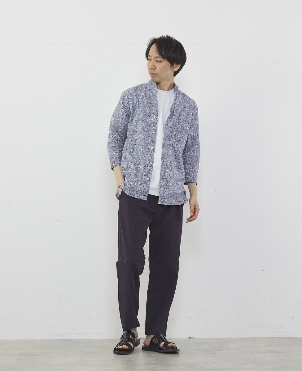 モチーフプリントジャージワンピースカラー7分袖シャツ｜MEN'S MELROSE