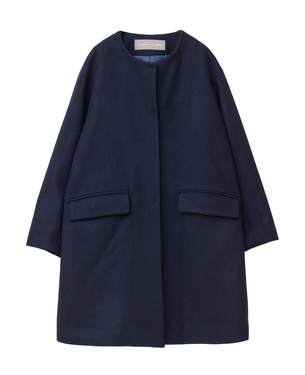 ミドル丈ノーカラーコート｜LOGEMENT DE CLAIRE（ロジュモンドクレール