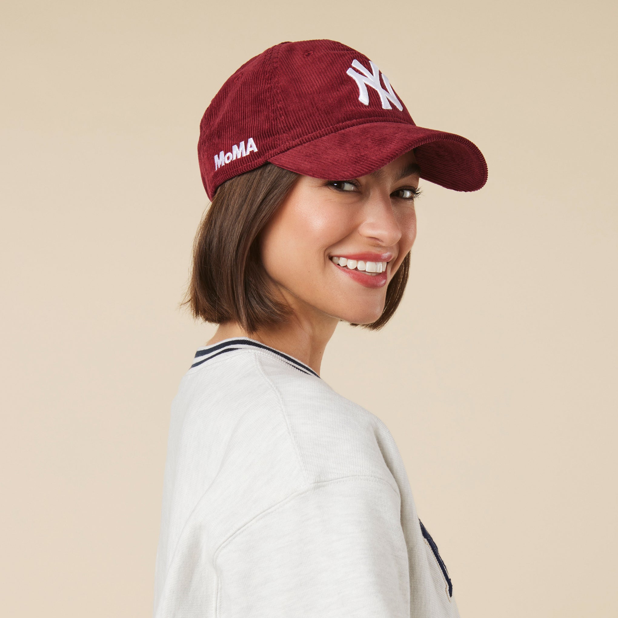 MoMA NY Yankees 9TWENTY Corduroy Adjustable Baseball Cap - Maroon