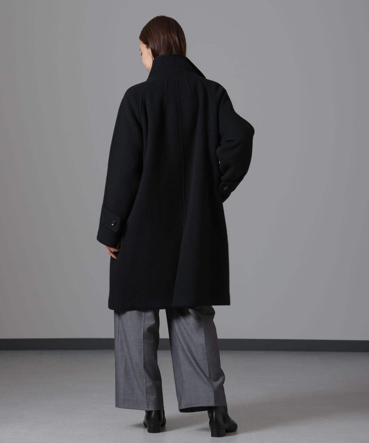 PECOLAMB ウール カシミヤ スタンドカラー コート